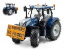 UNIVERSAL HOBBIES UH6352 NEW HOLLAND T7.225 BLUE POWER NO FARMER, NO FOOD 1:32 Modellino