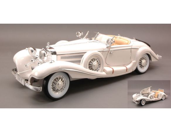 MAISTO MI36055W MERCEDES 500K 1936 WHITE 1:18 Modellino