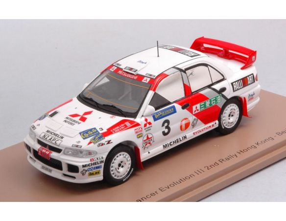 SPARK MODEL S6515 MITSUBISHI LANCER EVO III N.3 2nd HONG KONG 1996 R.BURNS-R.REID 1:43 Modellino
