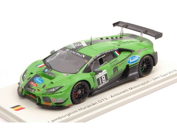 SPARK MODEL SB306 LAMBORGHINI HURACAN GT3 N.18 24 H SPA 2018 PEREZ-GIRAUDI-SPINELLI-ALTOE Modellino