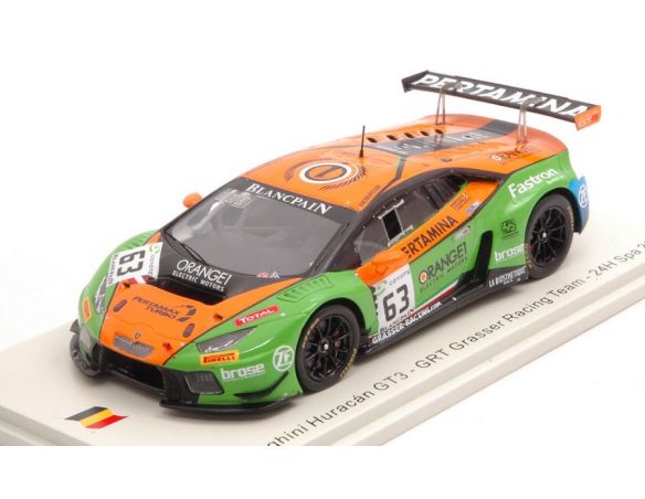 SPARK MODEL SB308 LAMBORGHINI HURACAN GT3 N.63 24 H SPA 2018 CALDARELLI-BORTOLOTTI-ENGELHA Modellino