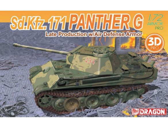 DRAGON D7696 PANTHER G LATE PRODUCTION W/AIR DEFENSE ARMOR KIT 1:72 Modellino
