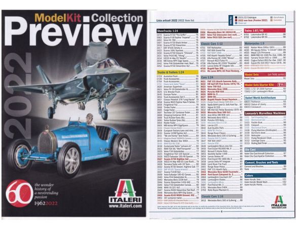 ITALERI ITCAT2022 INDICE ITALERI 2022 + PREVIEW MODEL KIT Modellino