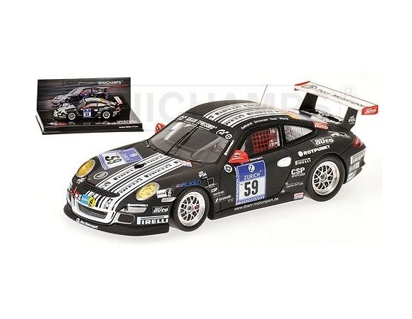 MINICHAMPS 437116159 PORSCHE 911 GT3 PIRELLI MAPELLI 24H NURBURGRING 2011 Modellino