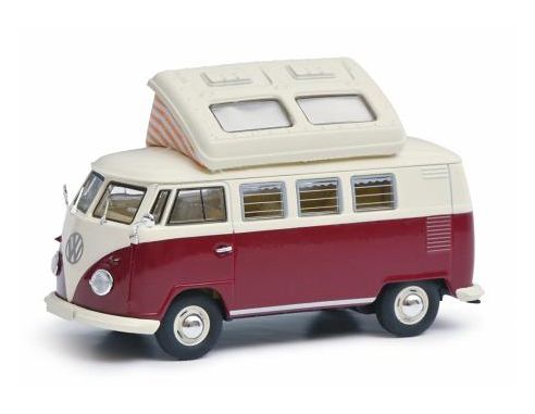 SCHUCO SH3779 VW T1b CAMPER AMARANT/WHITE 1:43 Modellino
