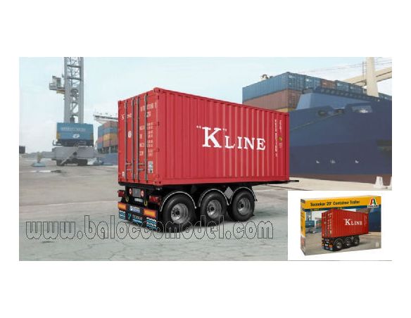 ITALERI IT3887 TECNOCAR 20  CONTAINER TRAILER KIT 1:24 Modellino