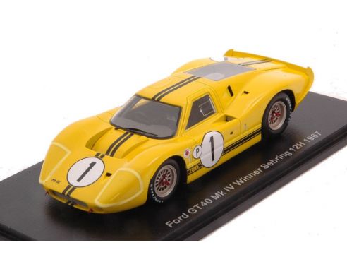 SPARK MODEL S43SE67 FORD GT40 MK IV N.1 WINNER 12 H SEBRING 1967 M.ANDRETTI-B.MC LAREN 1:43 Modellino