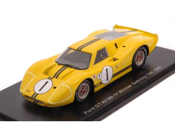 SPARK MODEL S43SE67 FORD GT40 MK IV N.1 WINNER 12 H SEBRING 1967 M.ANDRETTI-B.MC LAREN 1:43 Modellino