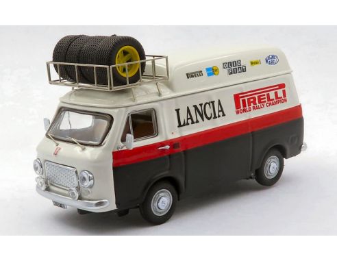 RIO RI4667 FIAT 238 VAN TETTO ALTO CON PORTAPACCHI ASSIST.RALLY LANCIA 1973 1:43 Modellino