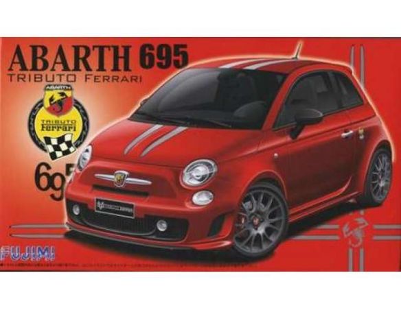 FUJIMI FJ123844 FIAT NUOVA 500 ABARTH 695 TRIBUTO FERRARI RED KIT 1:24 Modellino