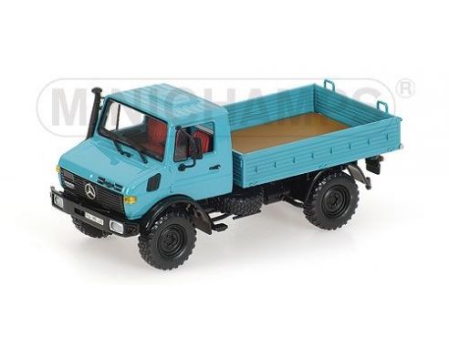 MINICHAMPS 439033020 MERCEDES BENZ UNIMOG 1300 L PRITSCHE 1976 BLUE Modellino