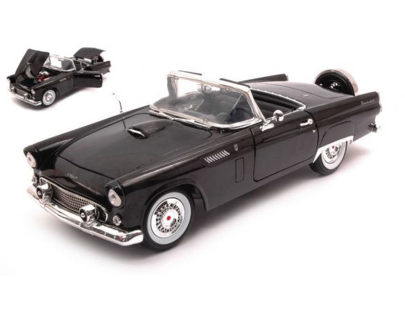 MOTORMAX MTM73173BK FORD THUNDERBIRD CONVERTIBLE 1956 BLACK 1:18 Modellino