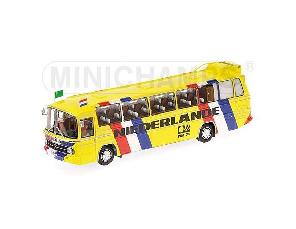 Minichamps 439035188 MERCEDES O302 OLANDA CAMPIONATO MONDIALE 1974 CAMION FURGONI BUS SCALA 1/43