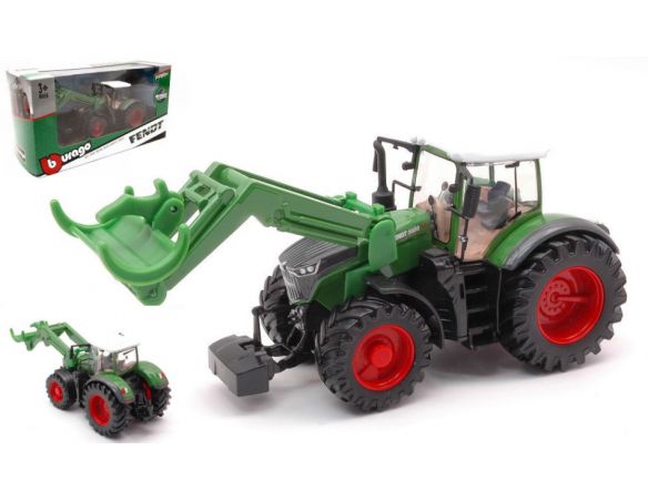 BBURAGO BU31636 FENDT 1050 VARIO TRACTOR + LOGGING GRAB cm 10 Modellino