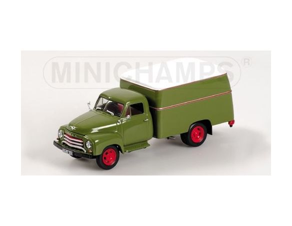 MINICHAMPS 439051040 OPEL BLITZ 1,75T 1952 KOFFER GREEN Modellino