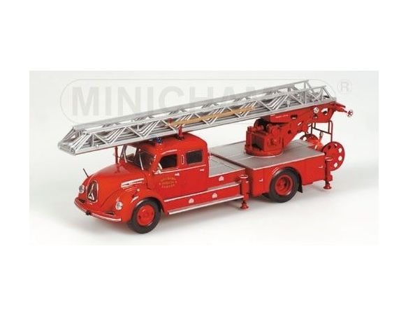 MINICHAMPS 439140072 MAGIRUS DEUTZ S 6500 DREHLEITER DL30 FEUERWEHR ZAGREB 1956 Modellino