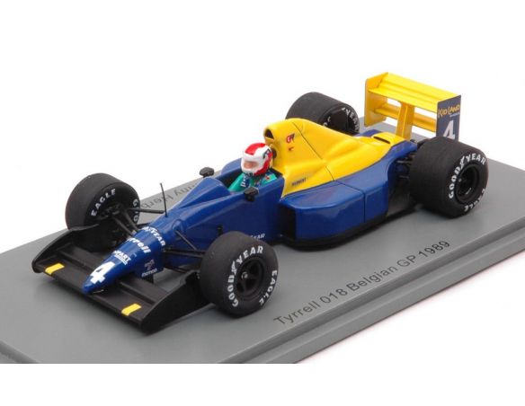 SPARK MODEL S1887 TYRRELL 018 JOHNNY HERBERT 1989 N.4 BELGIAN GP 1:43 Modellino