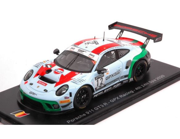 SPARK MODEL SB373 PORSCHE 911 GT3 N.12 4th 24 H SPA 2020 CAMPBELL-PILET-JAMINET 1:43 Modellino