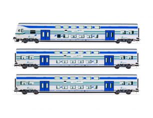 LIMA HL5050 FS TRENITALIA 1 LOCOMOTIVA + 2 CARROZZE INTERMEDIE 1:87 Modellino