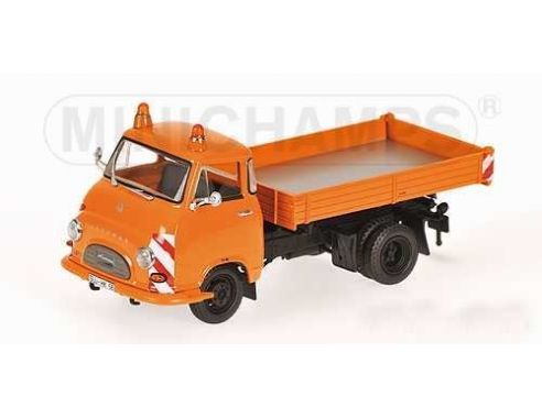 MINICHAMPS 439154001 HANOMAG KURIER KIPPER 1958 ORANGE Modellino