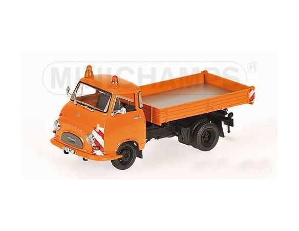 MINICHAMPS 439154001 HANOMAG KURIER KIPPER 1958 ORANGE Modellino