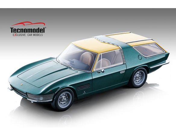 TECNOMODEL TMD18144B FERRARI 330 GT  2+2 SHOOTING BRAKE 1967 MET.GREEEN/YELLOW 1:18 Modellino