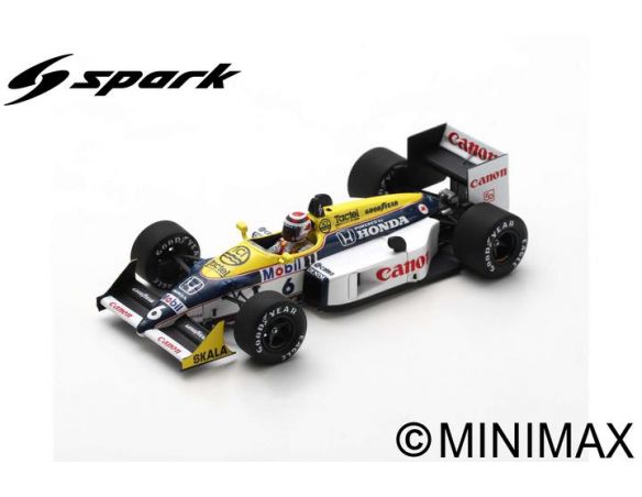 SPARK MODEL S7483 WILLIAMS FW11B NELSON PIQUET 1987 N.6 WINNER HUNGARY GP 1:43 Modellino