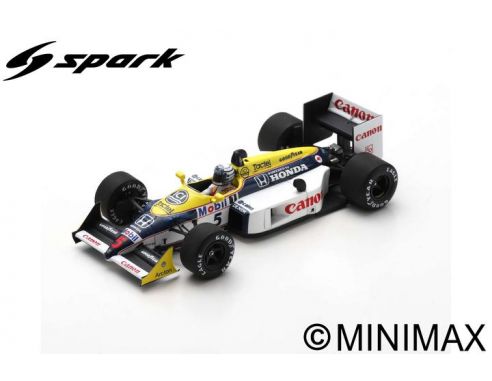 SPARK MODEL S7484 WILLIAMS FW11B RICCARDO PATRESE 1987 N.5 AUSTRALIAN GP 1:43 Modellino