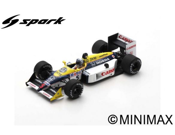 SPARK MODEL S7484 WILLIAMS FW11B RICCARDO PATRESE 1987 N.5 AUSTRALIAN GP 1:43 Modellino