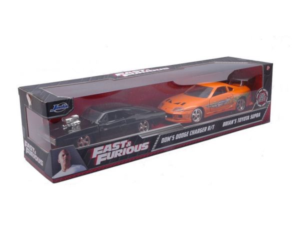 JADA TOYS JADA04003 DOM'S DODGE CHARGER R/T + BRIAN'S TOYOTA SUPRA 1:32 Modellino