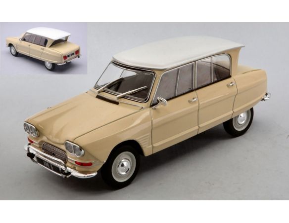 WHITEBOX WB124104 CITROEN AMI 6 LIGHT YELLOW/WHITE 1:24 Modellino