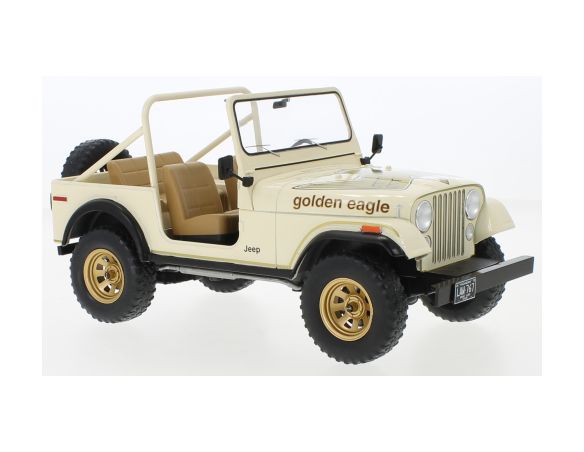 MODELCARGROUP MCG18280 JEEP CJ-7 GOLDEN EAGLE BEIGE DECORATED 1:18 Modellino