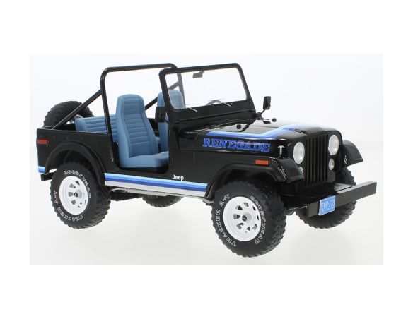 MODELCARGROUP MCG18281 JEEP CJ-7 RENEGADE BLACK DECORATED 1:18 Modellino