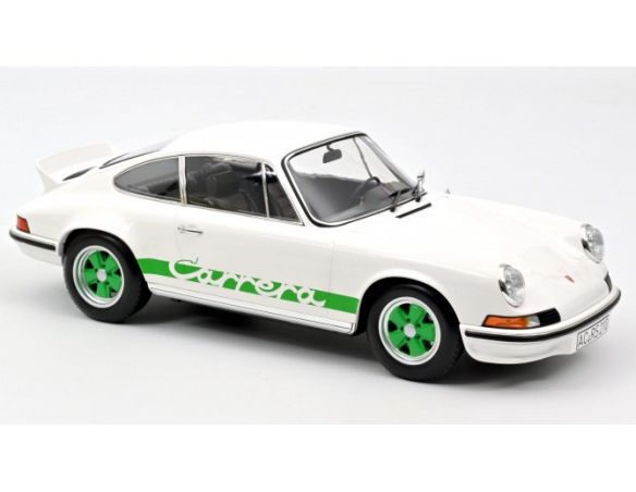 NOREV NV127512 PORSCHE 911 RS 1973 WHITE W/GREEN STRIPES 1:12 Modellino