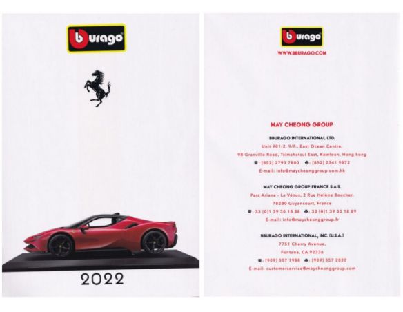 BBURAGO BUCATFER2022 CATALOGO BURAGO FERRARI 2022 PAG.22 Modellino