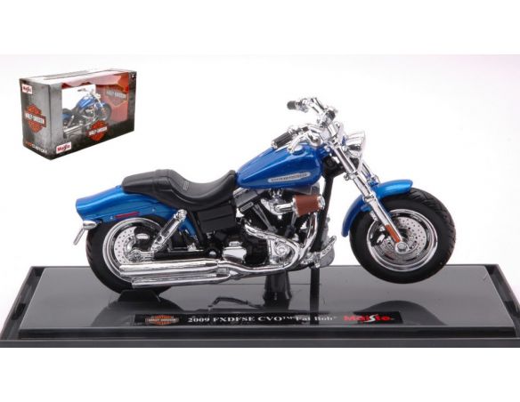 MAISTO MI21905B HARLEY DAVIDSON FXDFSE CVO FAT BOB 2009 BLUE 1:8 Modellino