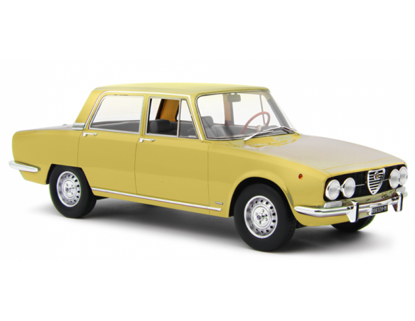 LAUDO RACING LM141E ALFA 2000 BERLINA 1971 PIPER YELLOW 1:18 Modellino