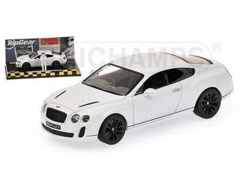 MINICHAMPS 519431390 BENTLEY CONTINENTAL SUPERSPORT 2009 SATIN WHITE TOP GEAR Modellino