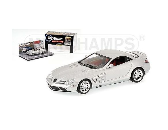 MINICHAMPS 519433300 MERCEDES BENZ McLAREN SLR SILVER TOP GEAR WITH FIGURINE Modellino