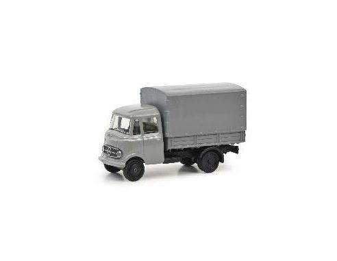 SCHUCO SH6616 MERCEDES L319 PICK UP W/TOVEL GREY 1:87 Modellino