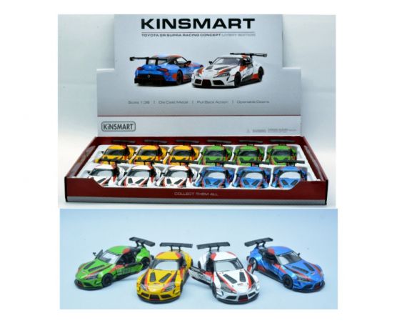 KINSMART KT5421DF TOYOTA SUPRA 2019 RACING COL.ASS cm 12 Modellino