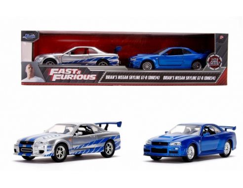 JADA TOYS JADA04004 BRIAN'S NISSAN SKYLINE TWIN PACK 1:32 Modellino