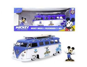 JADA TOYS JADA75001 MICKEY VAN VW T1 BUS W/FIGURE 1:24 Modellino