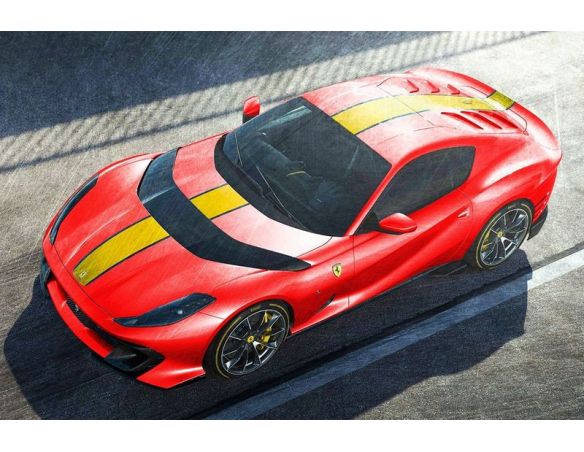 LOOKSMART LS530C FERRARI 812 COMPETIZIONE ROSSO CORSA WITH YELLOW LIVERY 1:43 Modellino