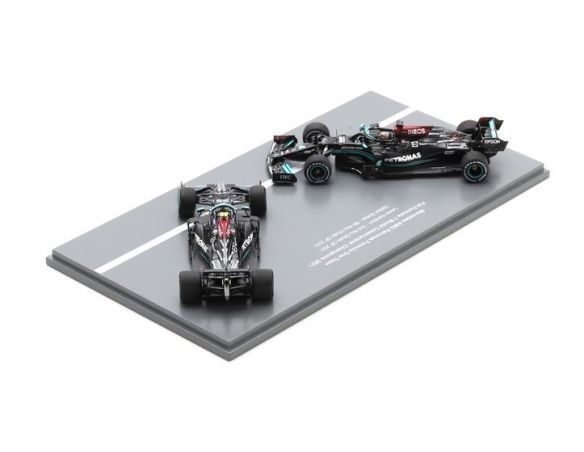 SPARK MODEL S7860 MERCEDES F1 N.44+N.77 2nd & 6th ABU DHABI GP CONSTRUCTOR'S CHAMPION 2021 Modellino