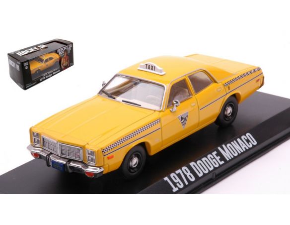 GREENLIGHT GREEN86612 DODGE MONACO 1978 CITY CAB CO.ROCKY III 1:43 Modellino