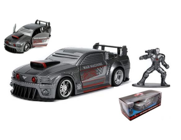 JADA TOYS JADA23015 AVENGERS WAR MACHINE & 2006 FORD MUSTANG GT SILVER 1:32 Modellino