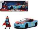 JADA TOYS JADA25024 CHEVROLET CORVETTE MARVEL DOCTOR STRANGE BLUE/RED 1:24 Modellino