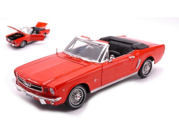 MOTORMAX MTM73145O FORD MUSTANG 1/2 CONVERTIBLE 1964 ORANGE 1:18 Modellino