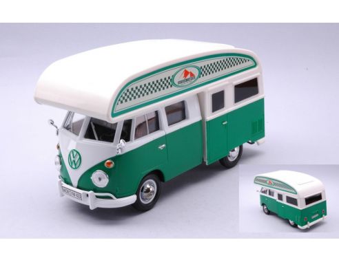 MOTORMAX MTM79592 VW TYPE 2 T3 CAMPER VAN 1965 WHITE/GREEN 1:24 Modellino